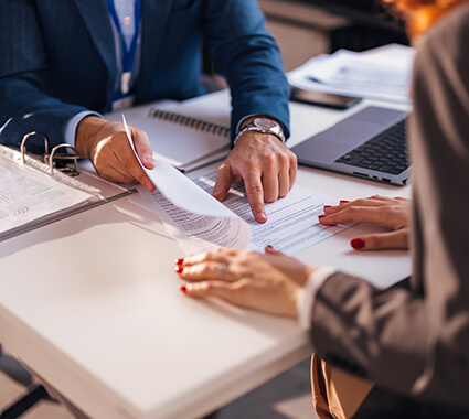 Attourney discussing bankruptcy options